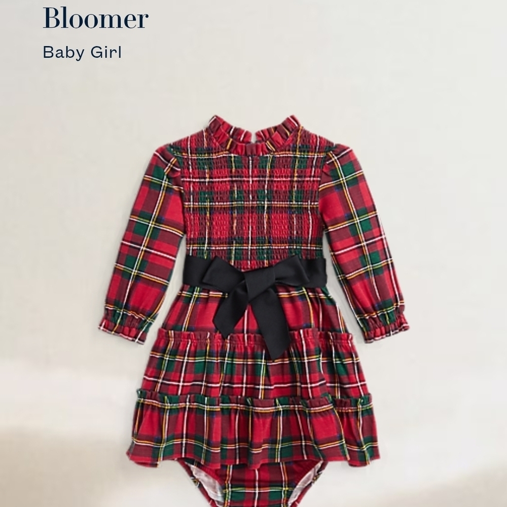 Ralph Lauren Red and Black Long Sleeve Mock Neck Sundress